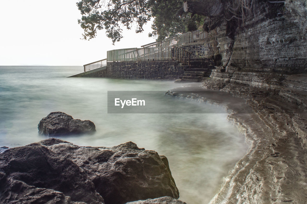 SCENIC VIEW OF SEA AND ROCKS