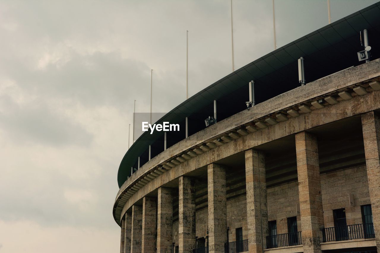 Low angle view of olympiastadion berlin against sky