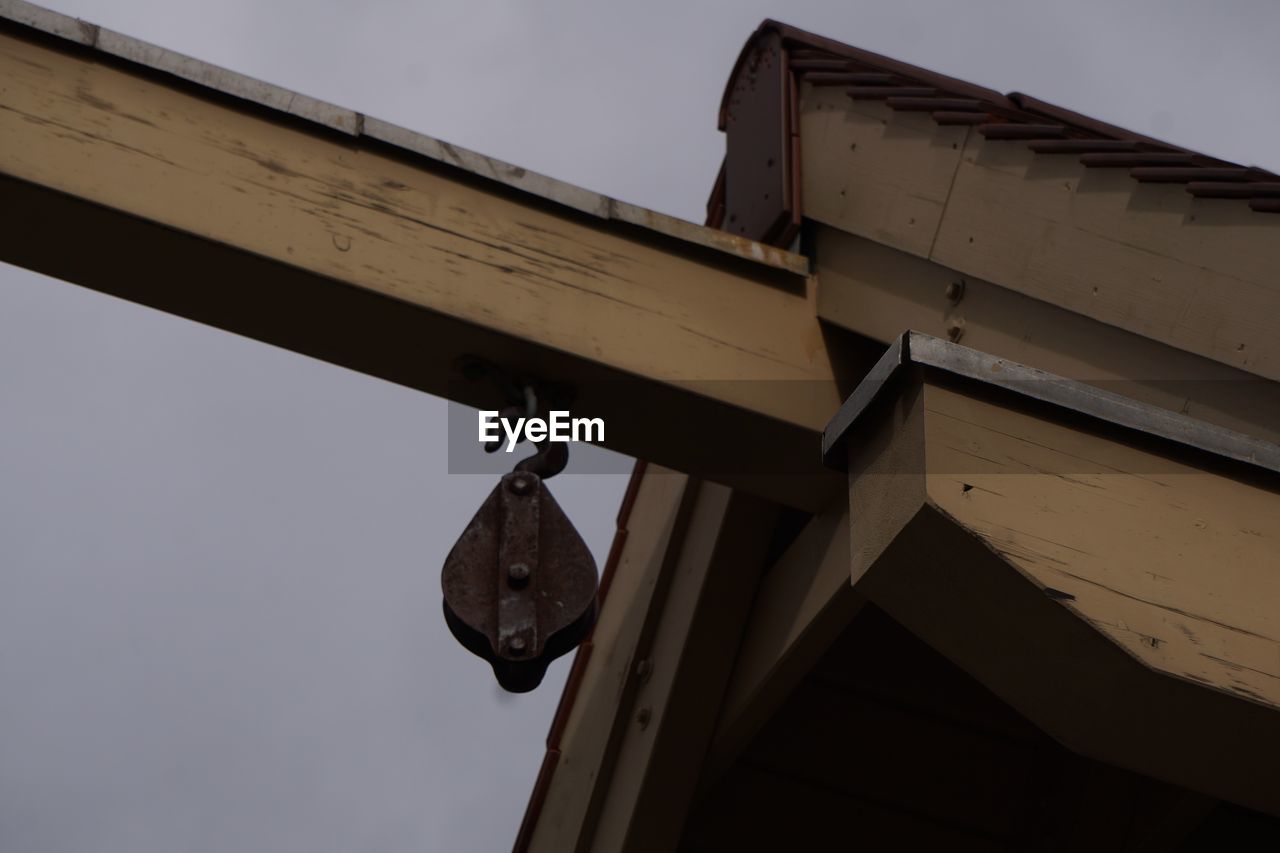 LOW ANGLE VIEW OF CROSS AGAINST BUILDING