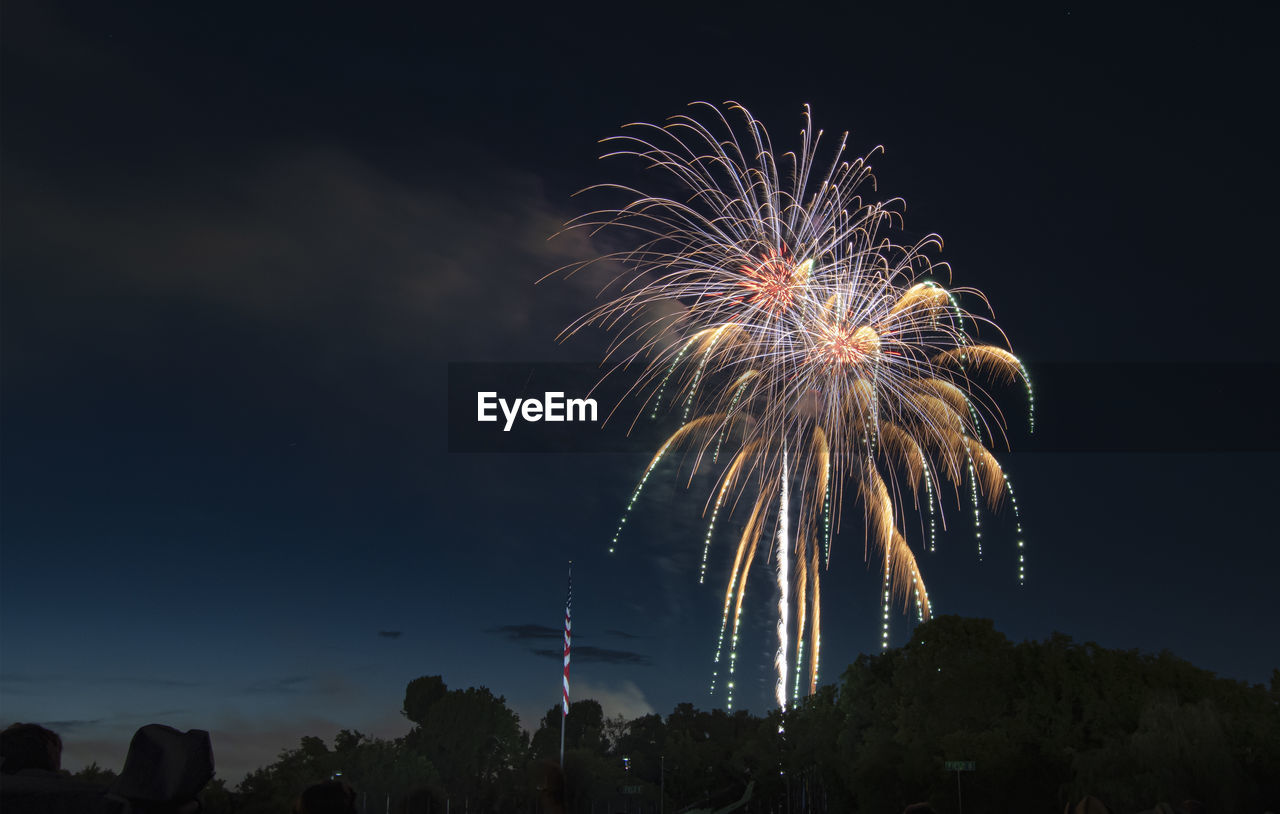 Portrait of fourth of july fireworks from local park in tennessee, united states