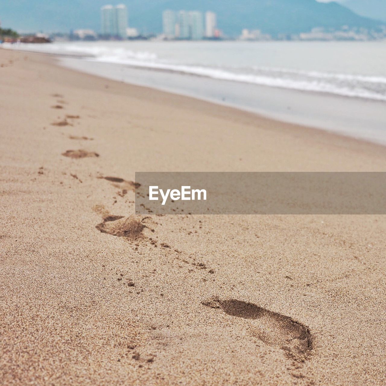 Footprints on beach