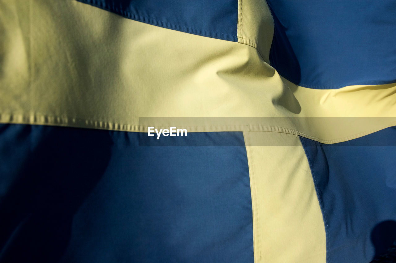 Full frame shot of swedish flag