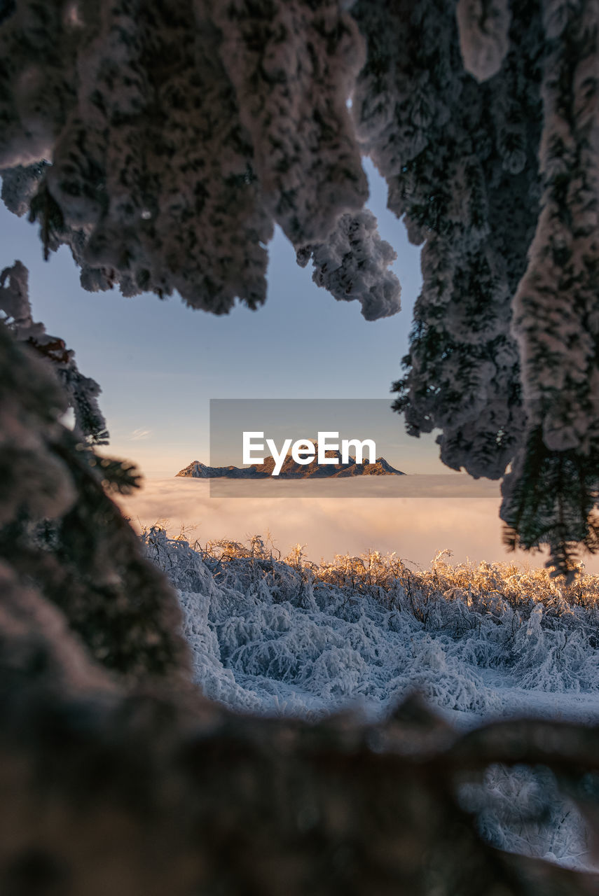 SCENIC VIEW OF SNOW COVERED MOUNTAIN AGAINST SKY