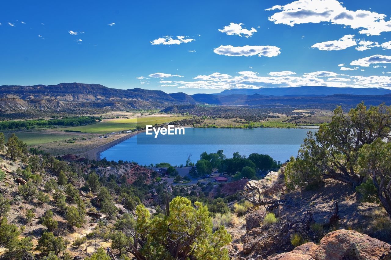 Escalante petrified forest state park views from hiking trail of the surrounding area lake utah