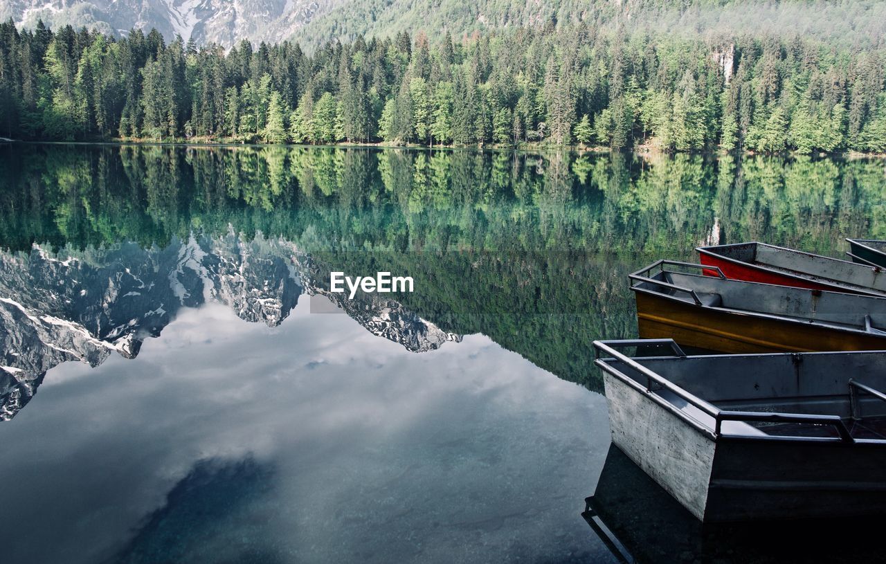 SCENIC VIEW OF LAKE BY TREES AGAINST SKY