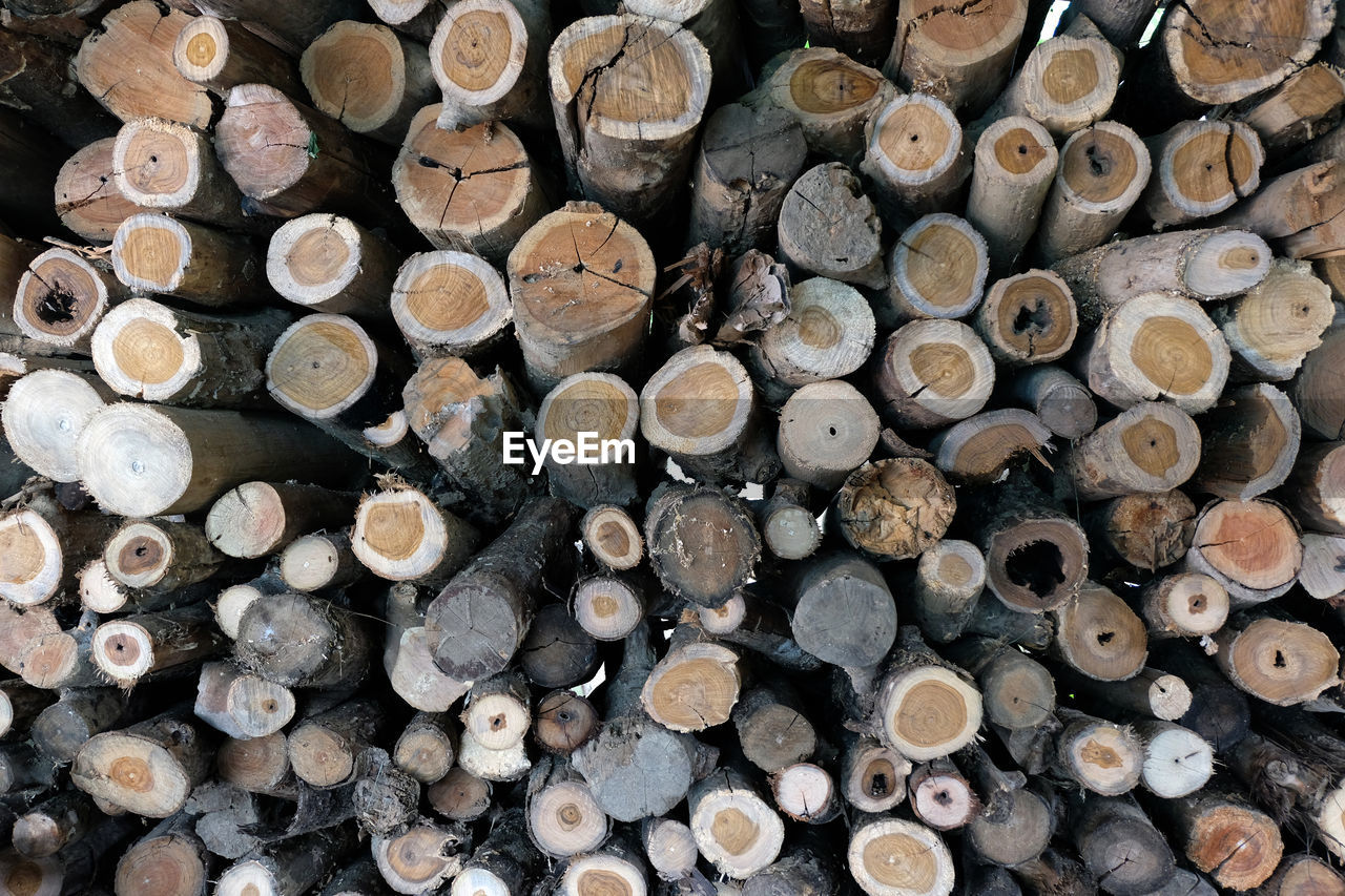 Full frame shot of logs