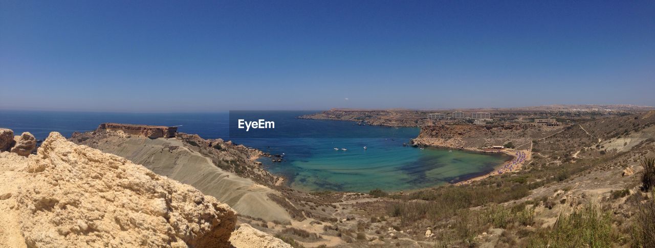 High angle view of beach