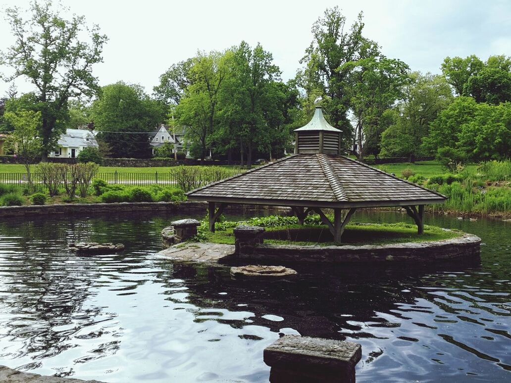 Gazebo in pond