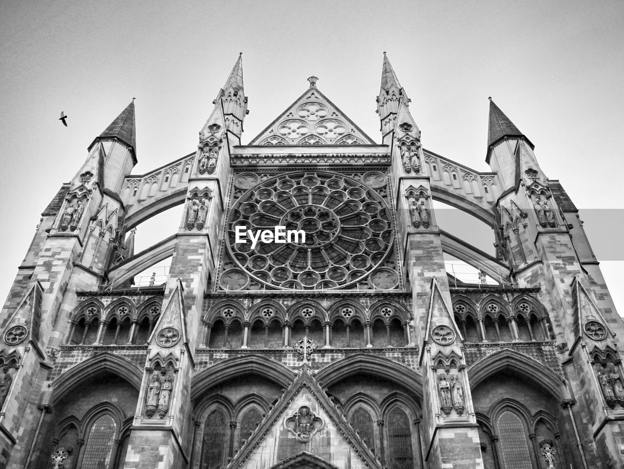 Low angle view of church against clear sky