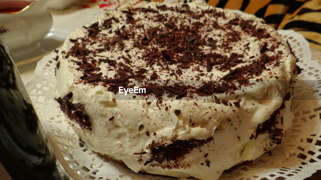 Close-up of pastry in plate