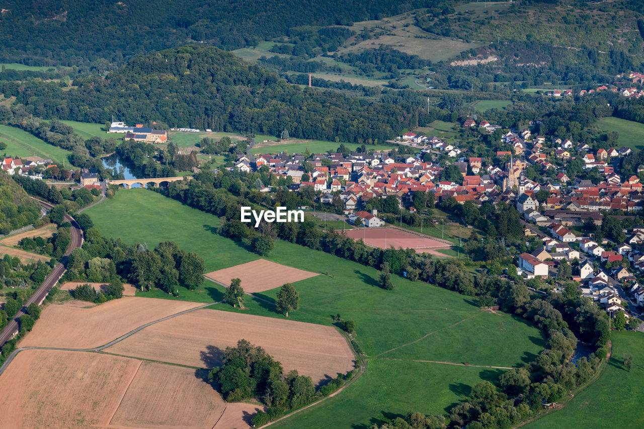 Aerial view at a landscape in germany, rhineland palatinate near bad sobernheim