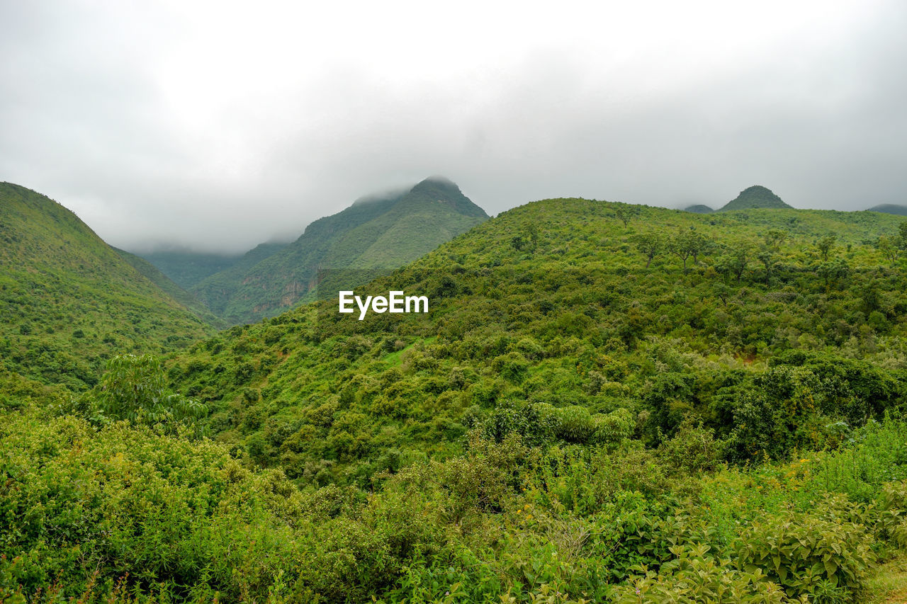 Scenic view of mountains against sky