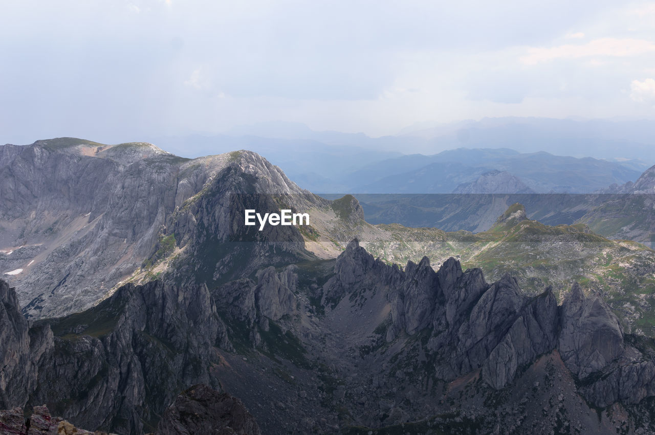 Panoramic view of mountains against sky