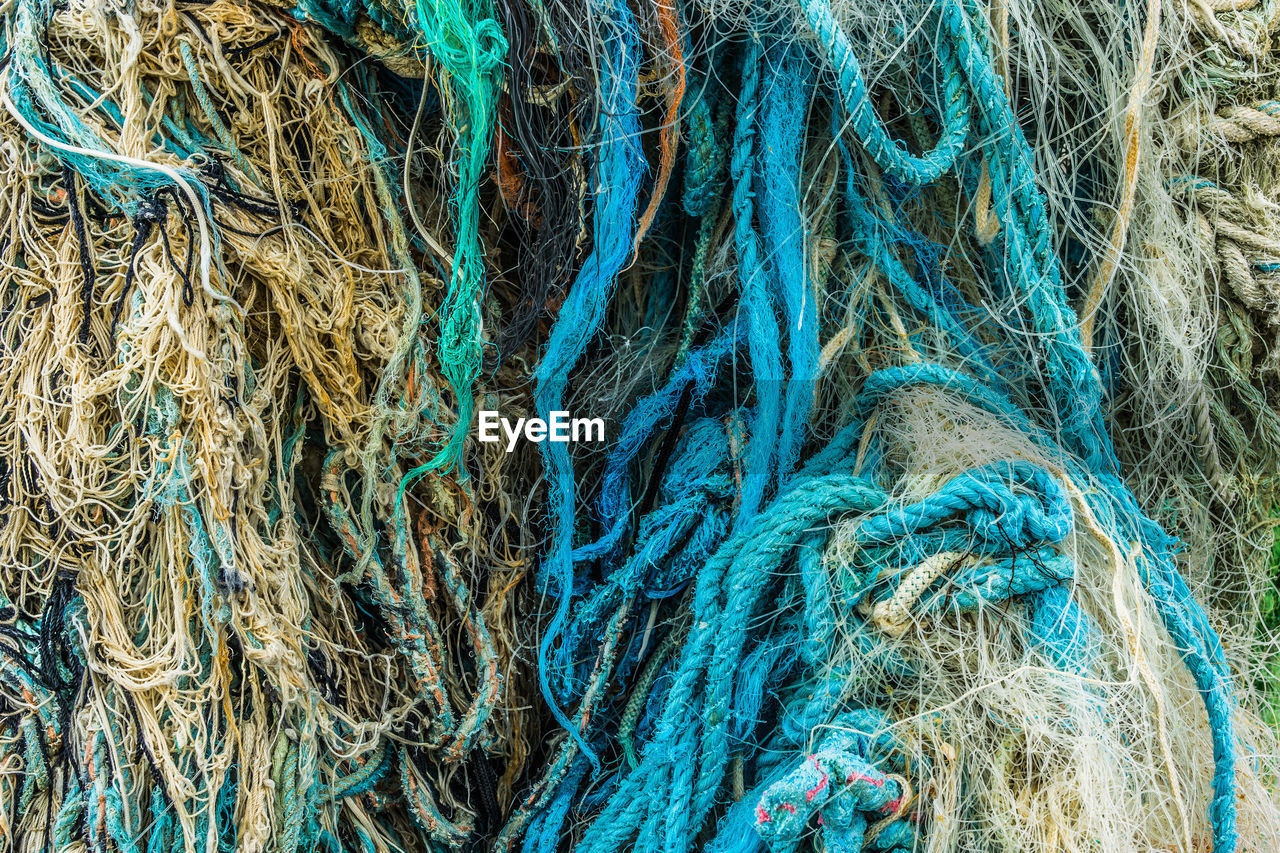 Close-up of rope and fishing net