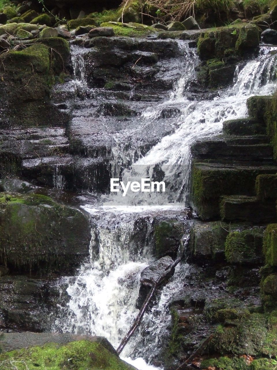 CLOSE-UP OF WATER SPLASHING IN WATERFALL