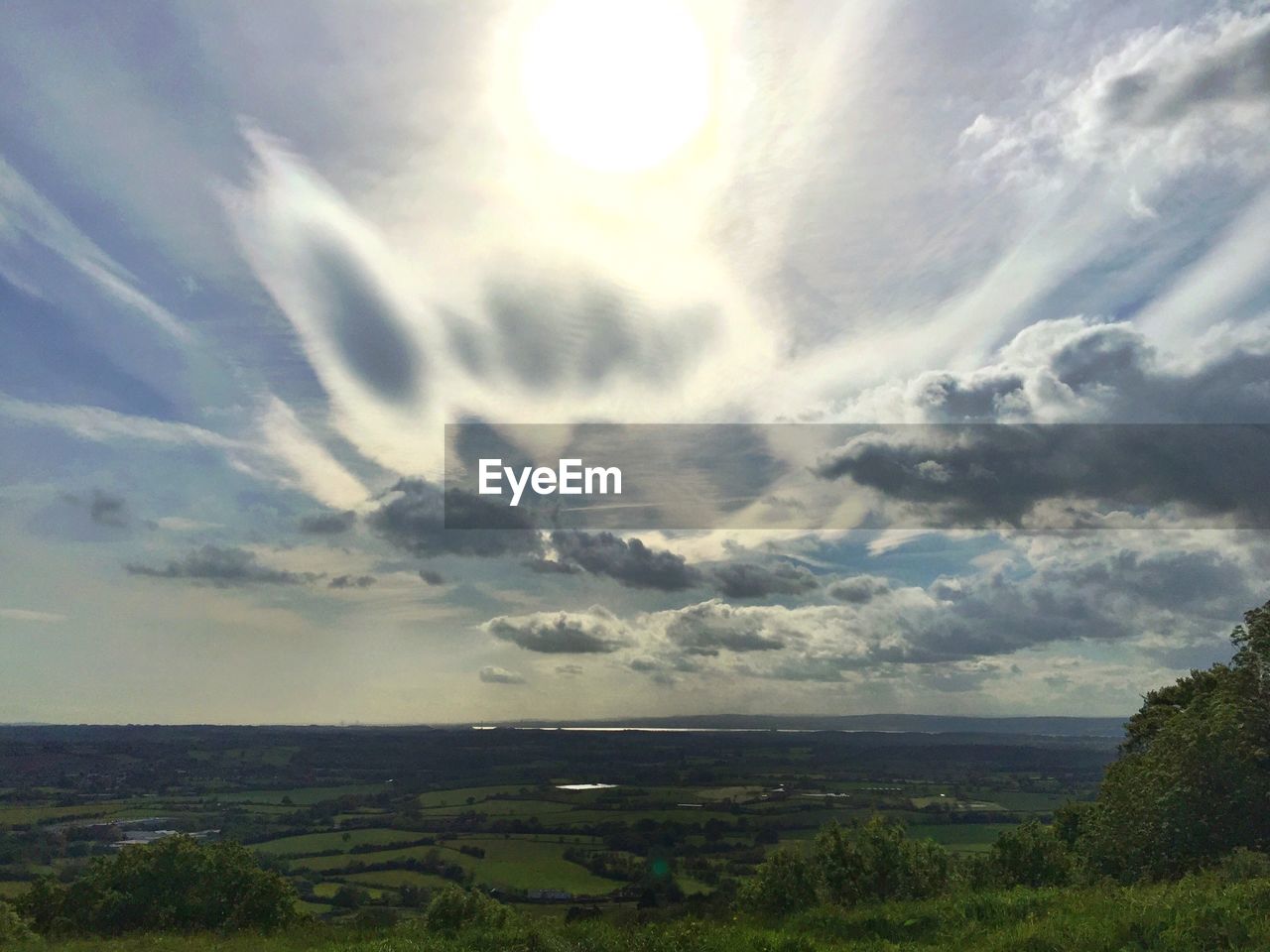 Scenic view of cloudy sky over landscape