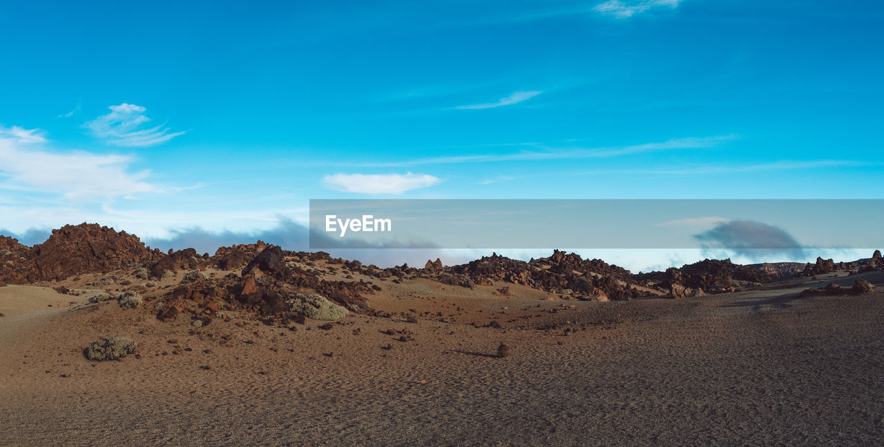 Scenic view of desert against sky