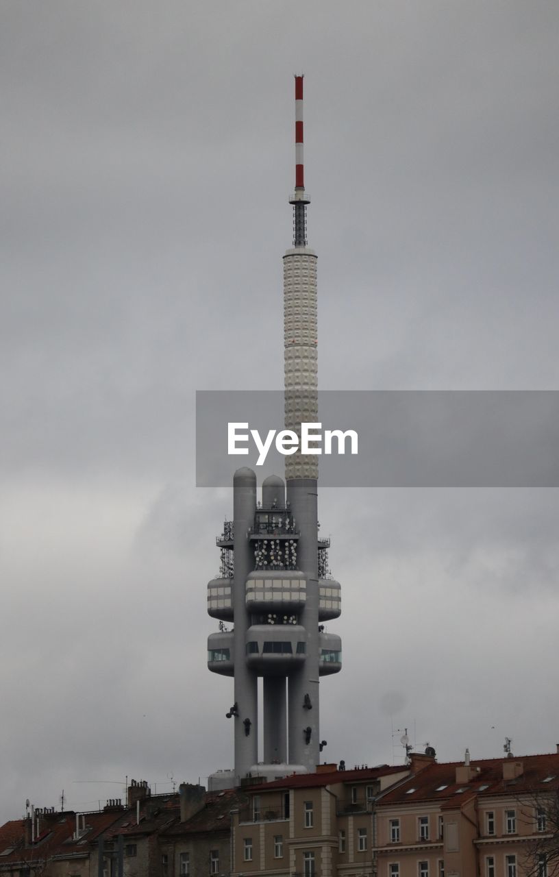 Zizkov tv tower with babies from david cerny