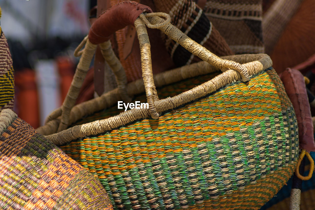 Extreme close up of baskets