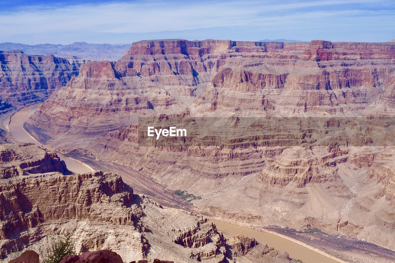 Aerial view of rock formations