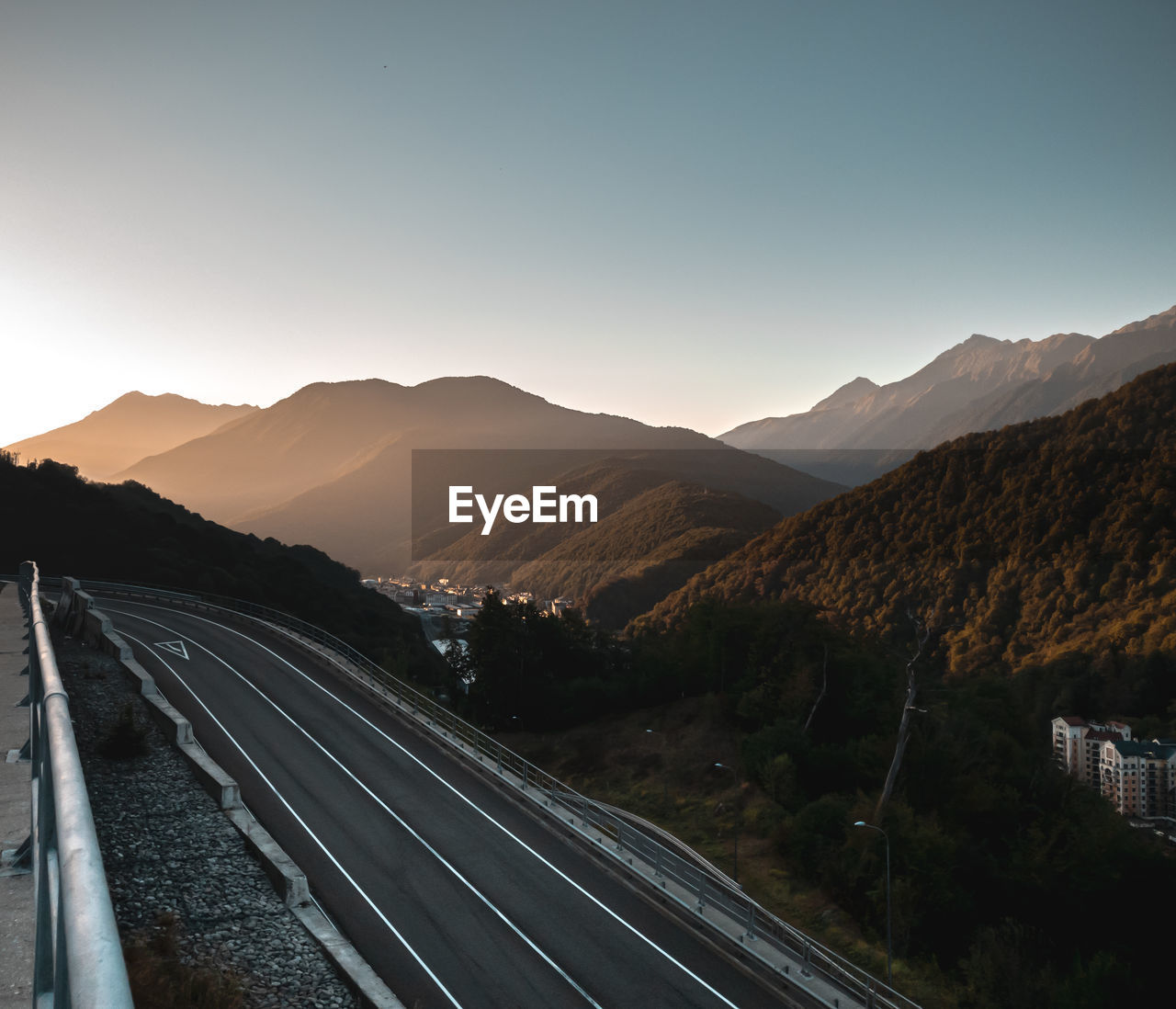 Scenic view of mountains against clear sky