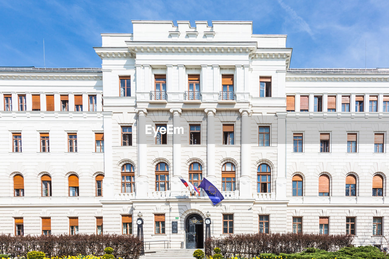 Exterior of building against sky in city