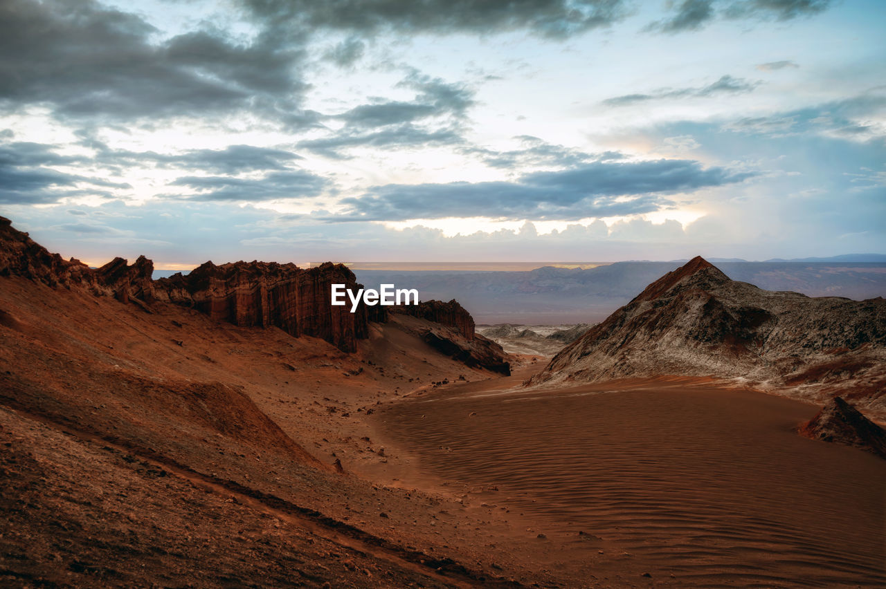 Scenic view of desert against sky