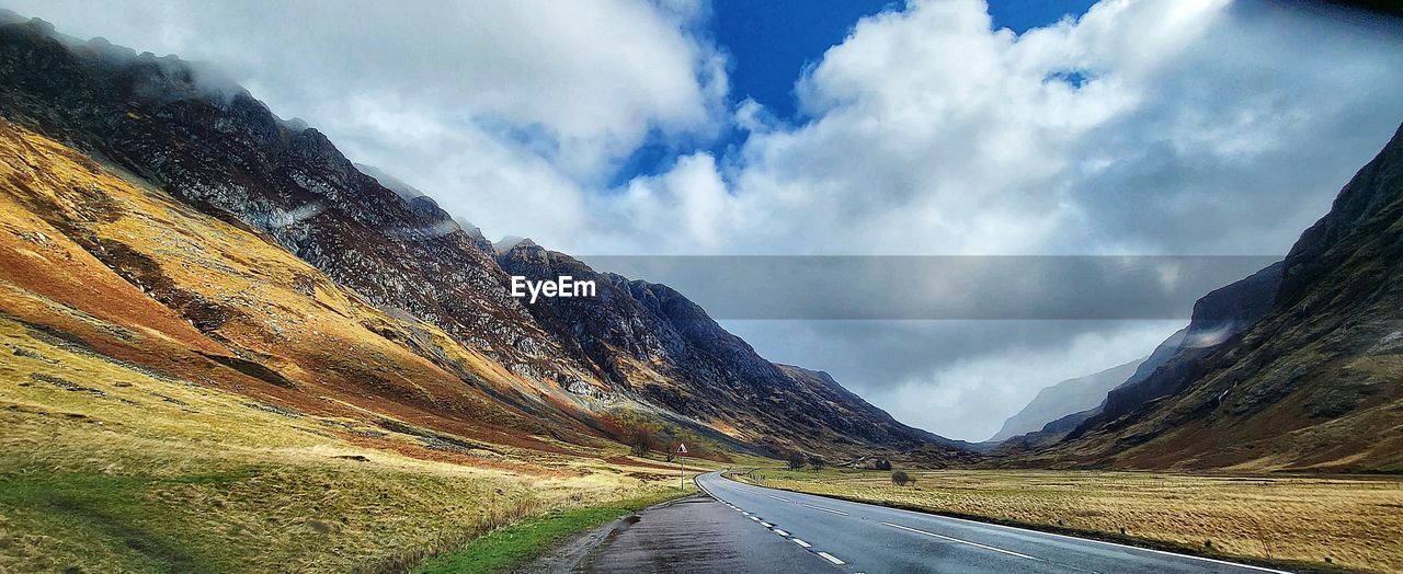 Scenic view of mountains against sky