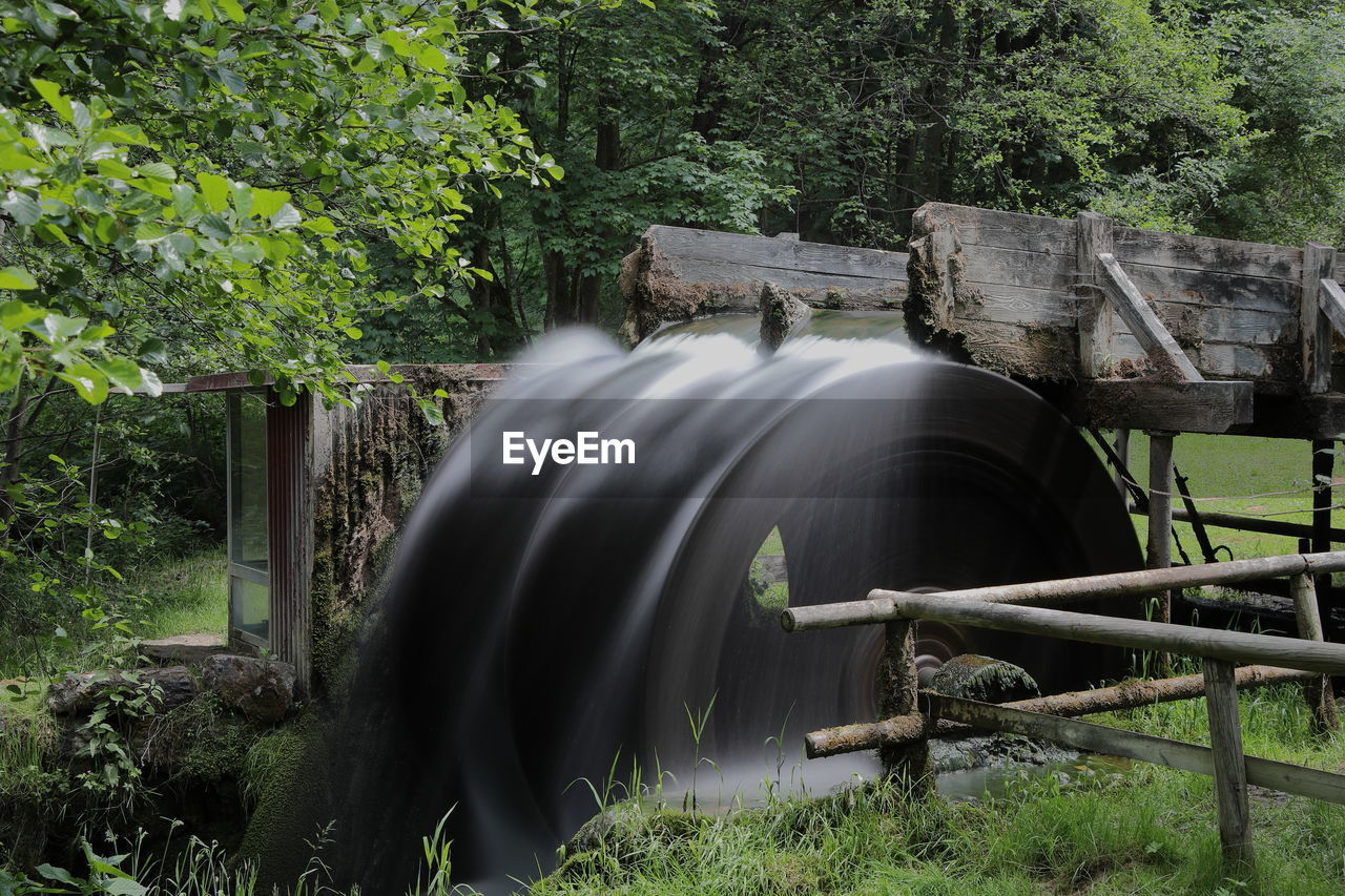 Spinning watermill photo made with long exposure