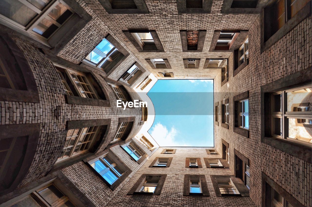 Low angle view of buildings against sky