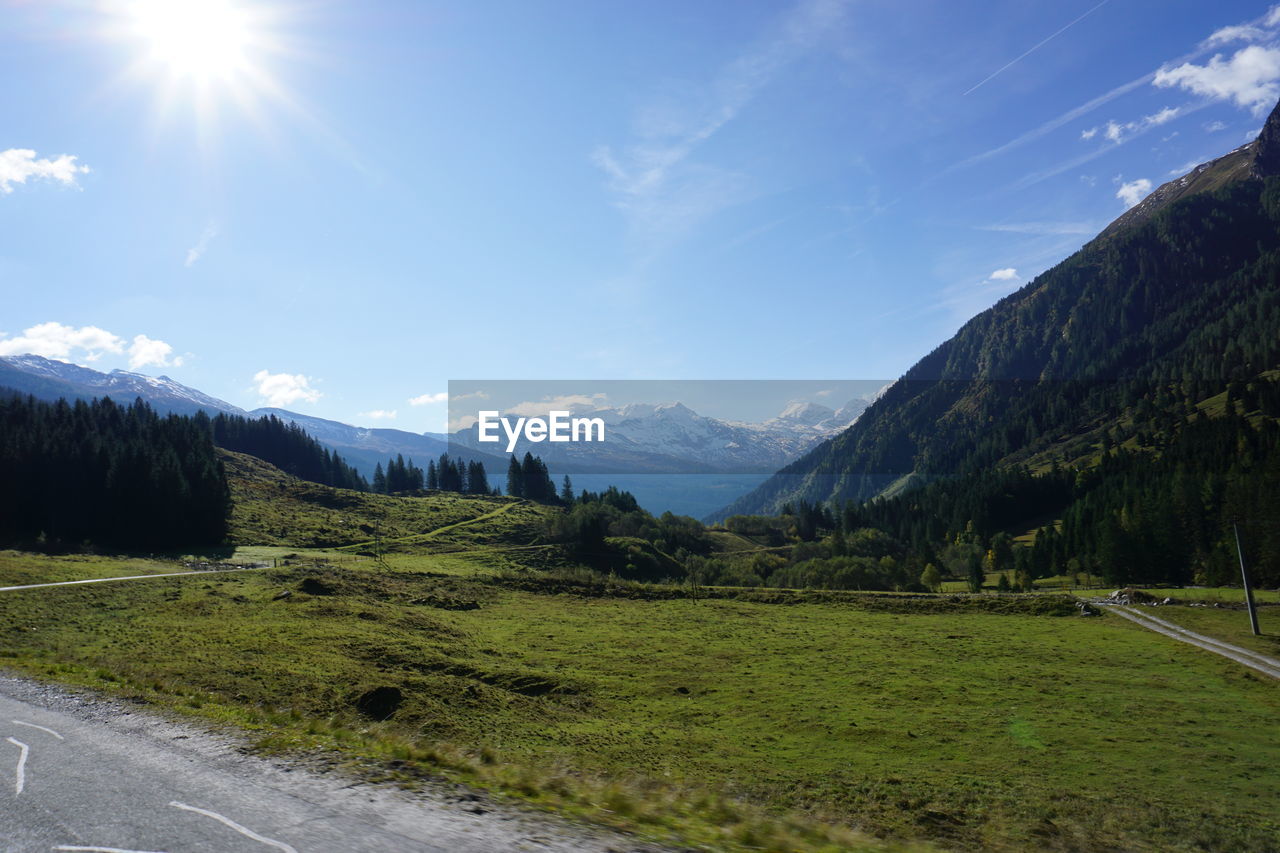 Scenic view of mountains against sky