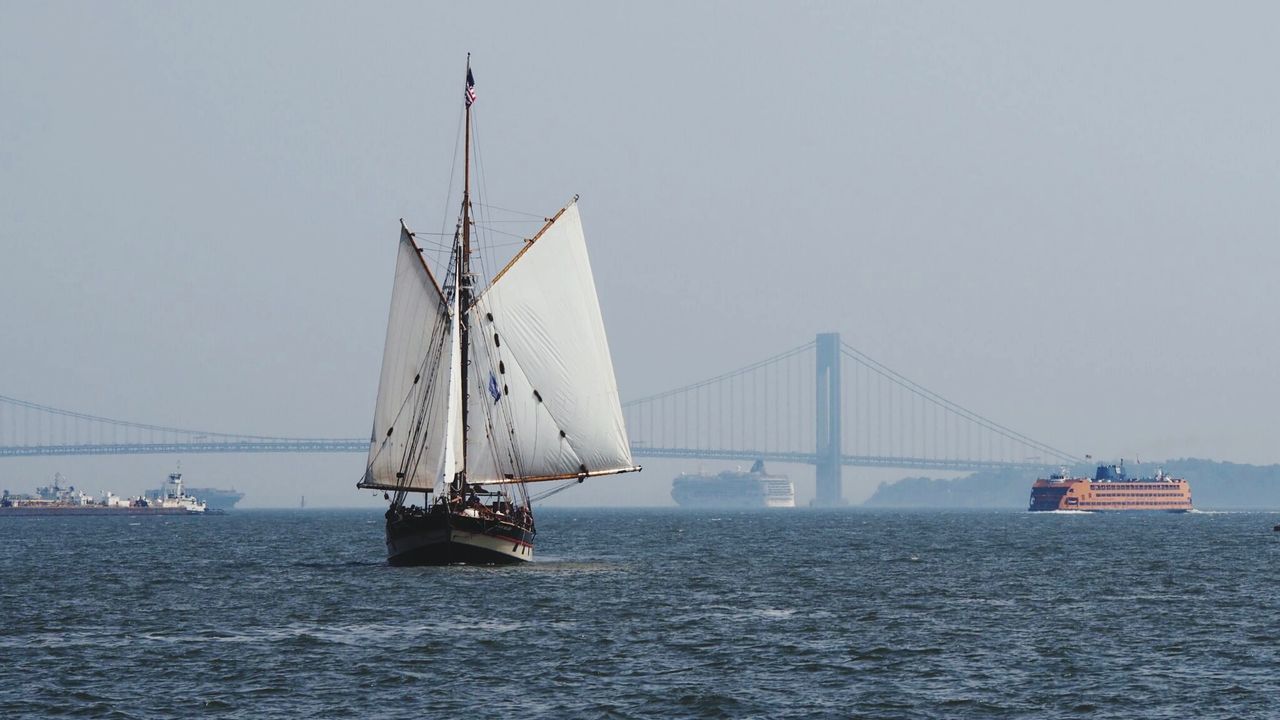 Boat sailing in sea