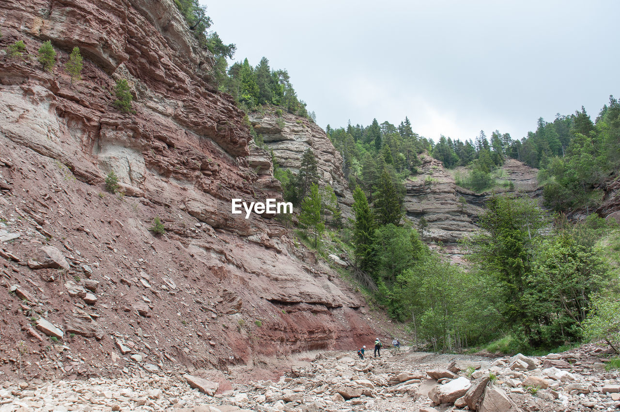 Scenic view of rocky mountains against sky