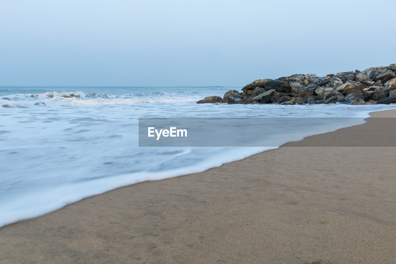 Panoramic landscape view of  gokarna main beach or gokarna middle beach in karnataka in india.