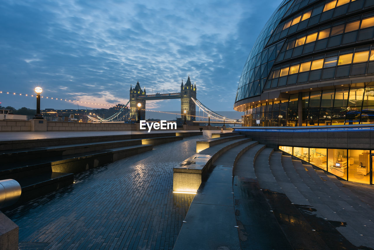 Bridge over river in city