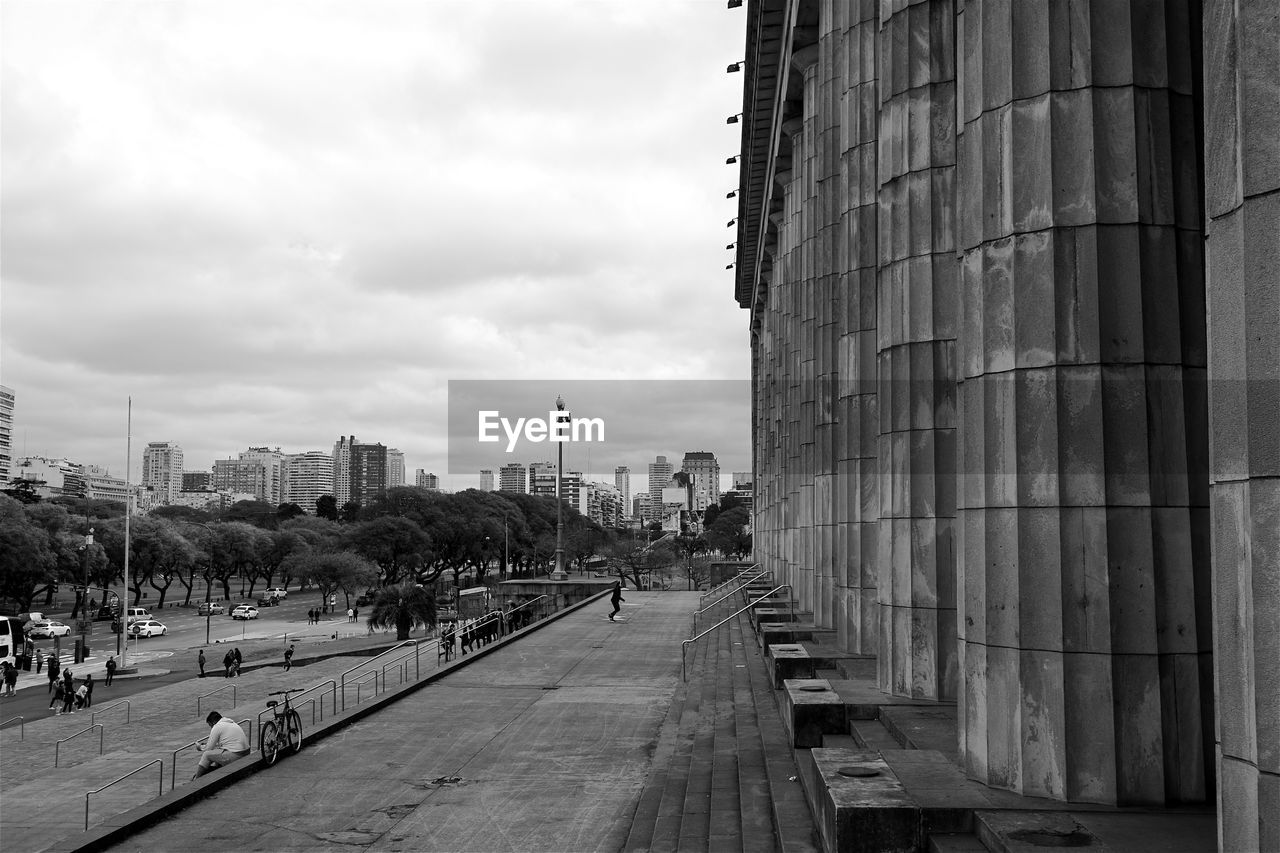 City against cloudy sky