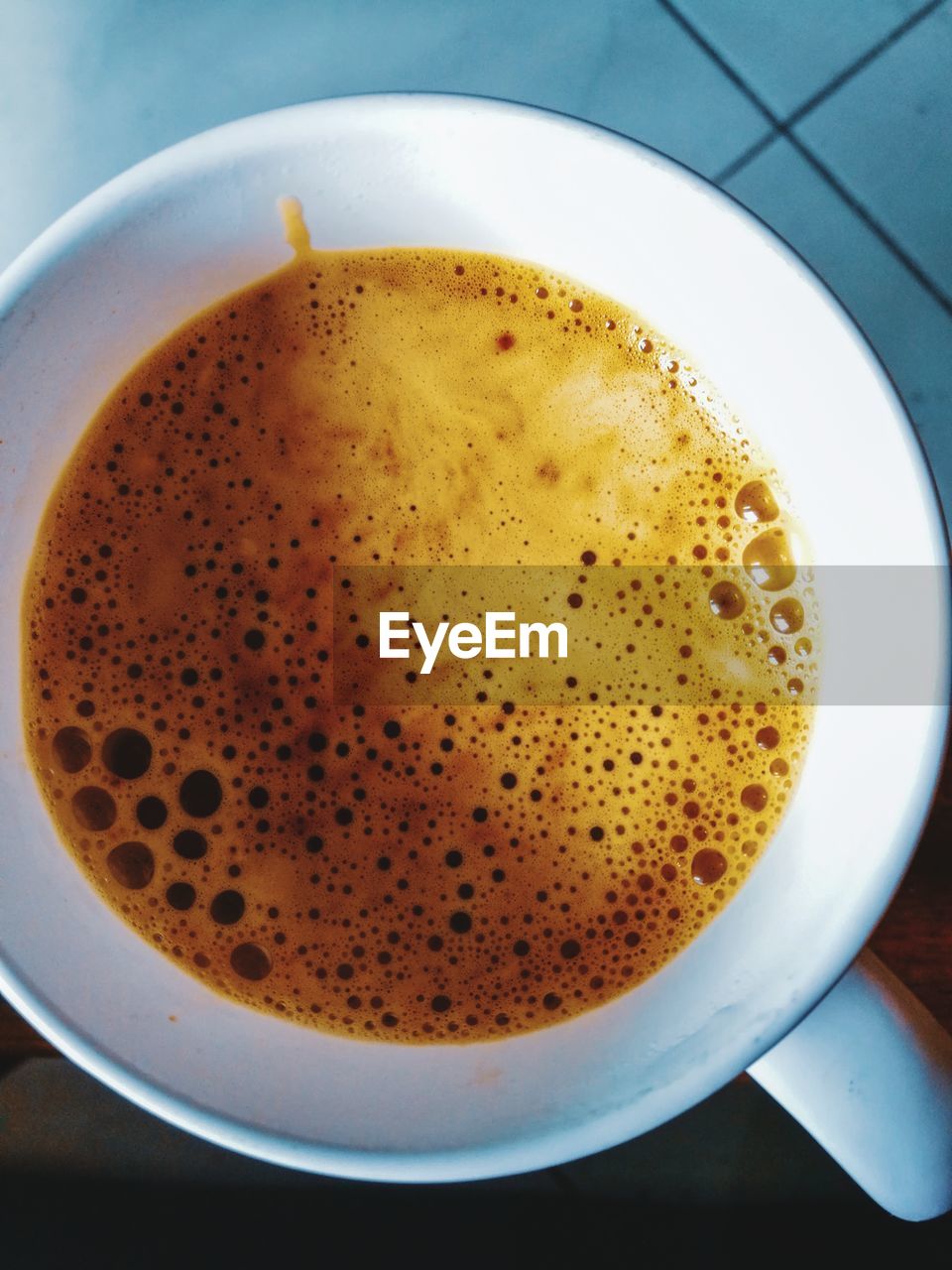 High angle view of coffee on table