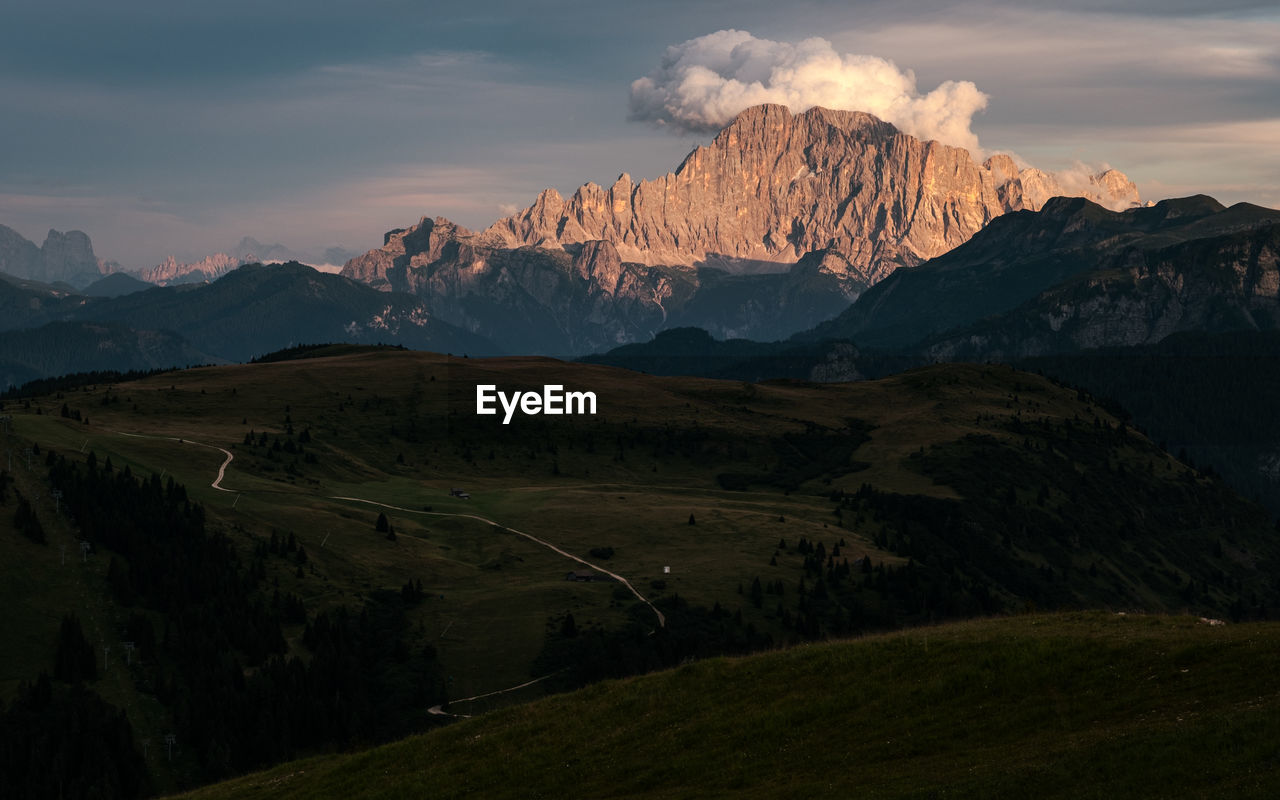 Monte civetta view in the sunset - val badia - alto adige sudtirol