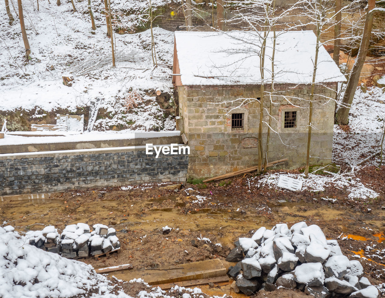 snow, architecture, winter, built structure, cold temperature, building exterior, nature, no people, building, day, tree, house, land, outdoors, environment, plant, frozen, wood, field, abandoned, white, landscape, scenics - nature, non-urban scene