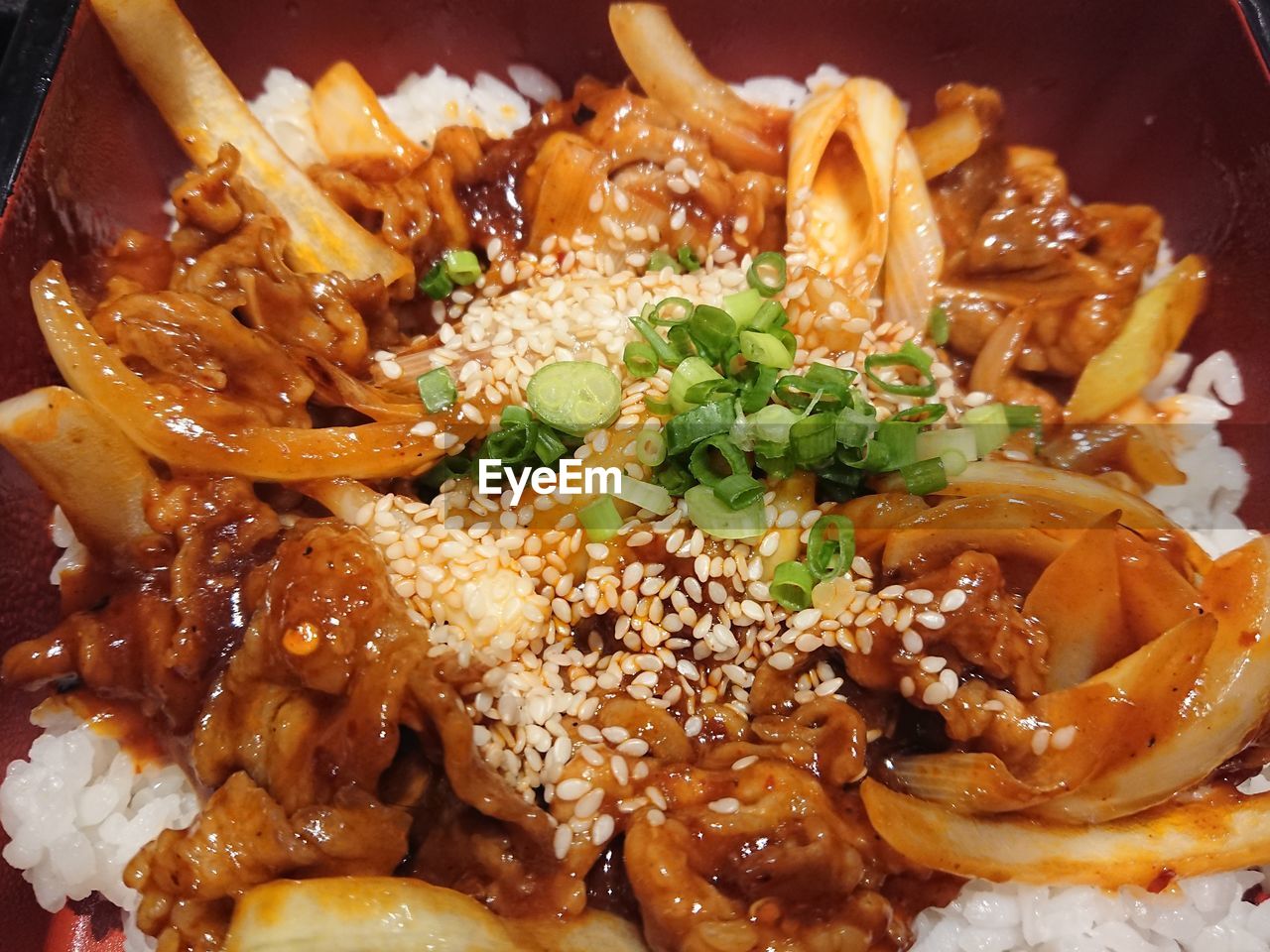 Close-up of noodles in bowl