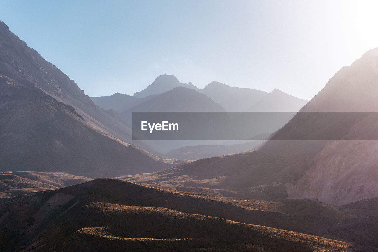 Panoramic view of mountains against sky