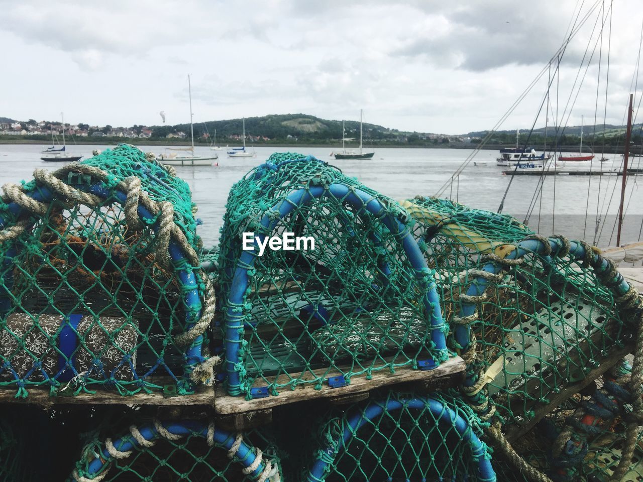 VIEW OF FISHING NET AT HARBOR