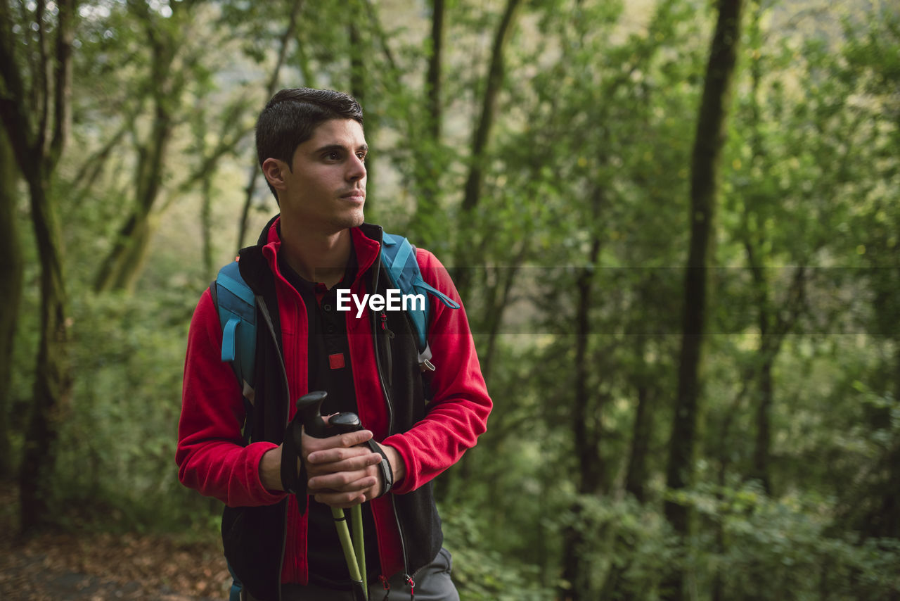 Hiker in forest