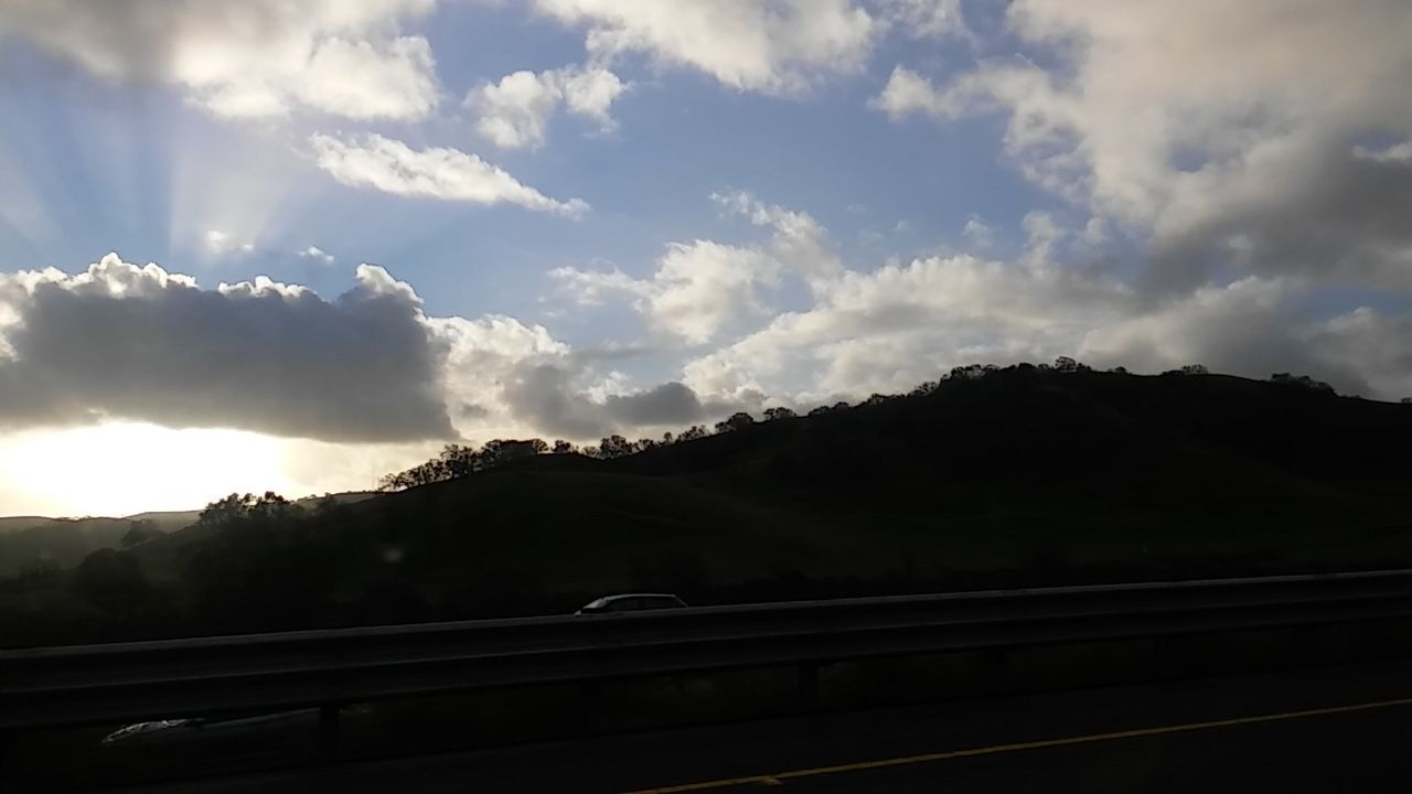 SCENIC VIEW OF MOUNTAINS AGAINST CLOUDY SKY