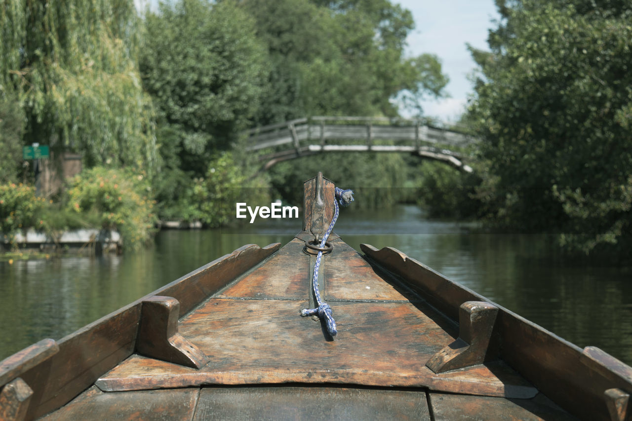 Boat with wooden bridge