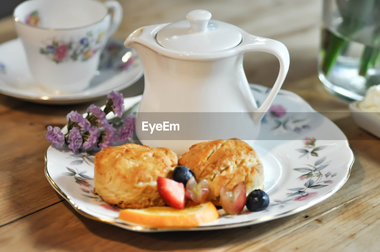 CLOSE-UP OF BREAKFAST SERVED ON PLATE