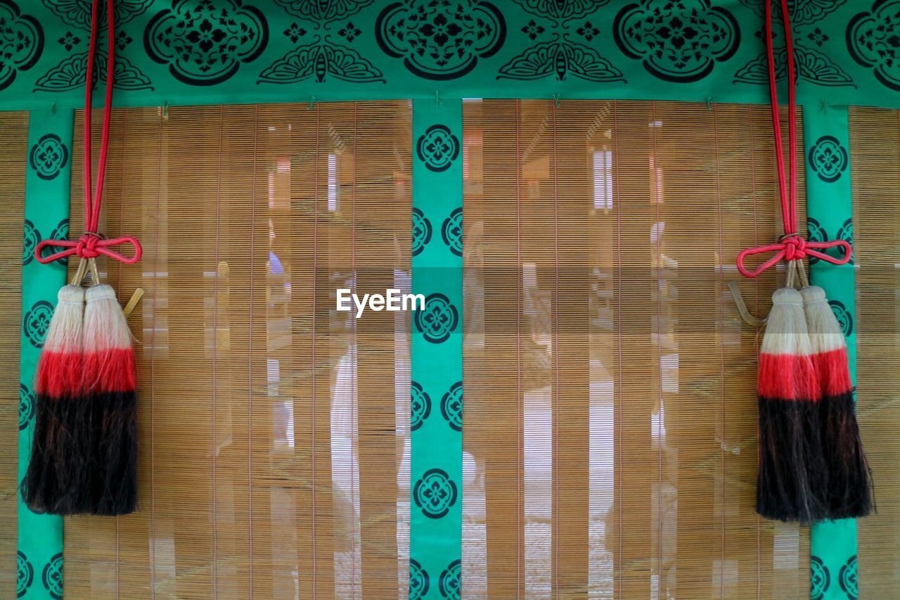 Decorative curtain covering window