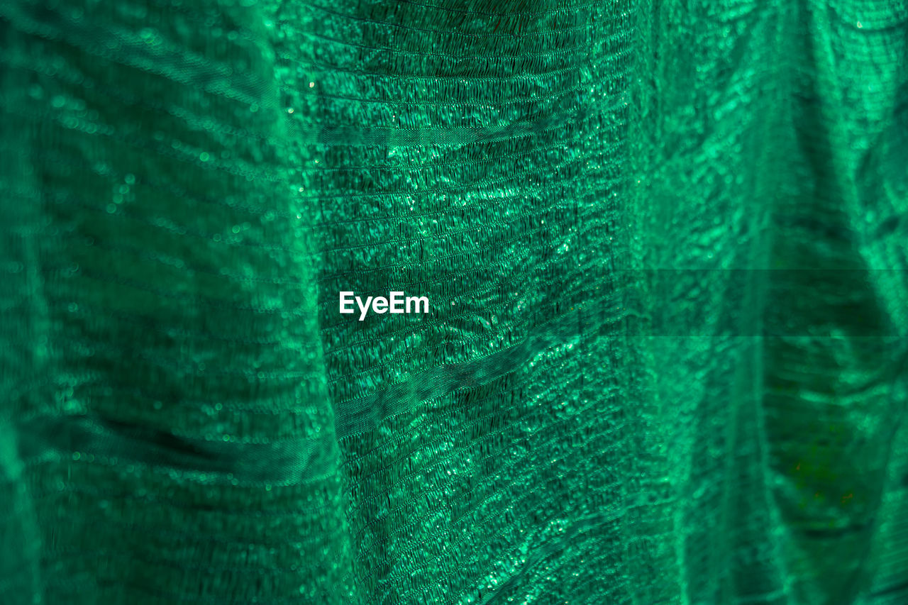 Full frame shot of green fabric