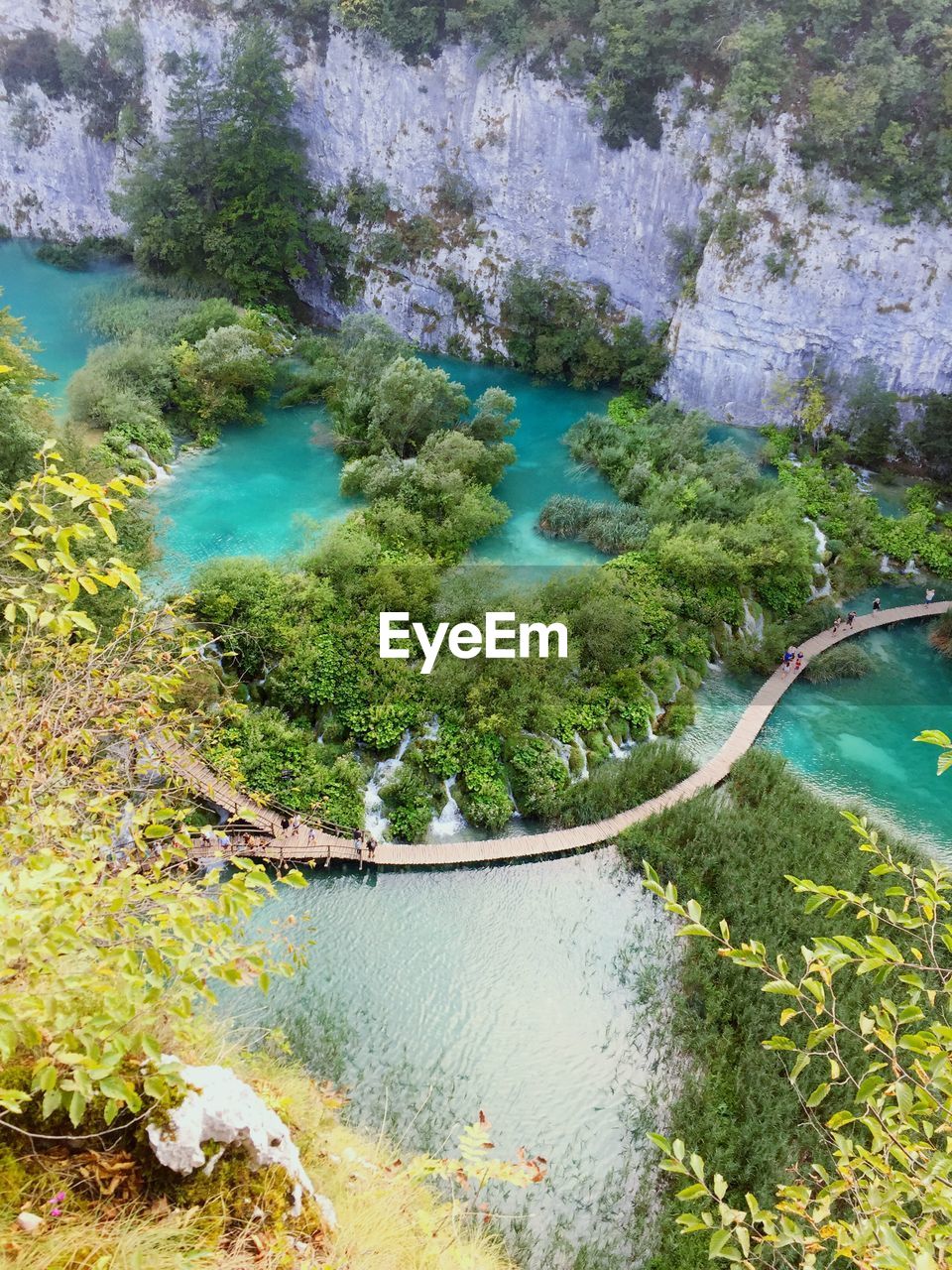 High angle view of lake