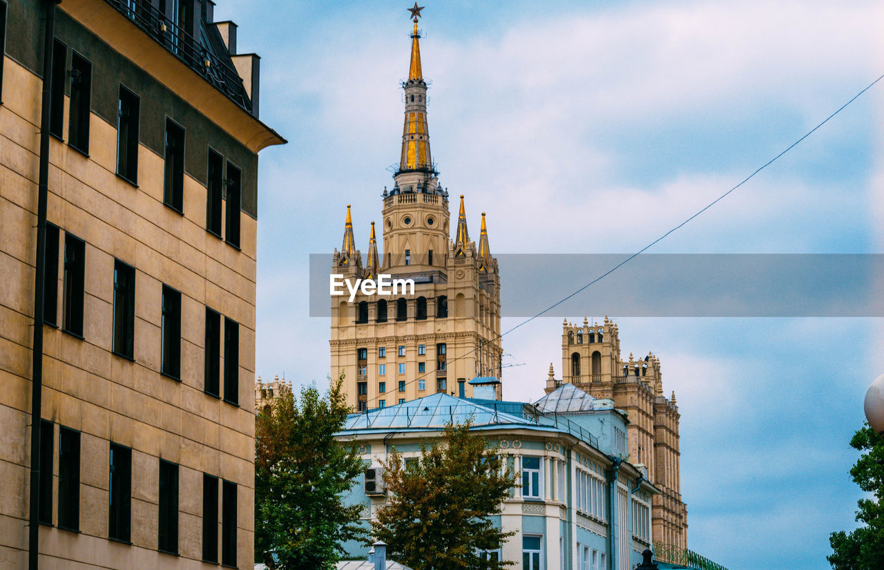 Low angle view of buildings against sky